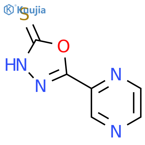 5-(pyrazin-2-yl)-1,3,4-oxadiazole-2-thiol structure