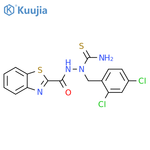 2-Benzothiazolecarboxylic acid, 2-(aminothioxomethyl)-2-[(2,4-dichlorophenyl)methyl]hydrazide structure