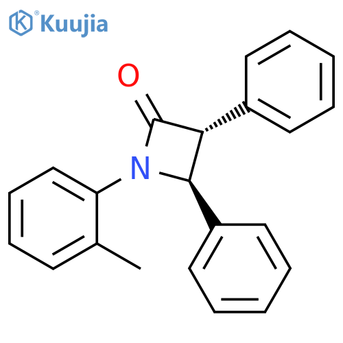 2-Azetidinone, 1-(2-methylphenyl)-3,4-diphenyl-, trans- structure