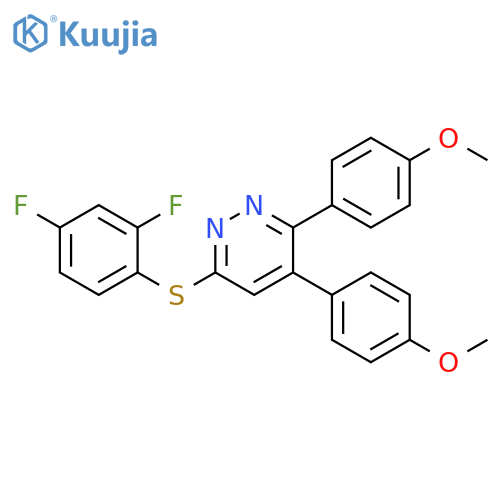 Pyridazine, 6-[(2,4-difluorophenyl)thio]-3,4-bis(4-methoxyphenyl)- structure