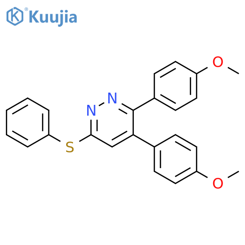 Pyridazine, 3,4-bis(4-methoxyphenyl)-6-(phenylthio)- structure
