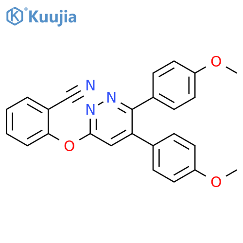 Benzonitrile, 2-[[5,6-bis(4-methoxyphenyl)-3-pyridazinyl]oxy]- structure