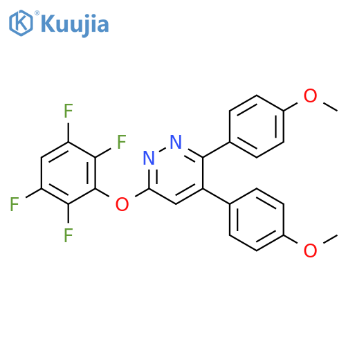 Pyridazine, 3,4-bis(4-methoxyphenyl)-6-(2,3,5,6-tetrafluorophenoxy)- structure