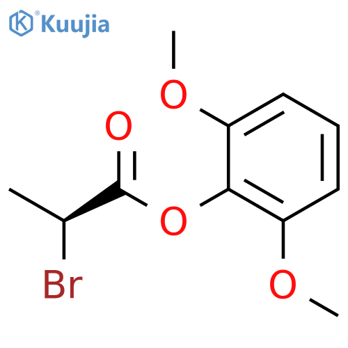 Propanoic acid, 2-bromo-, 2,6-dimethoxyphenyl ester, (2S)- structure