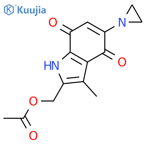 1H-Indole-4,7-dione, 2-[(acetyloxy)methyl]-5-(1-aziridinyl)-3-methyl- structure