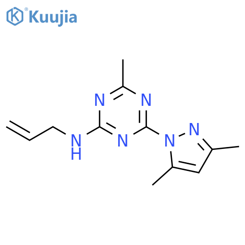 1,3,5-Triazin-2-amine,4-(3,5-dimethyl-1H-pyrazol-1-yl)-6-methyl-N-2-propenyl- structure