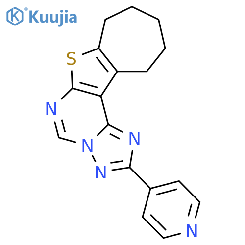 <br>2-Pyridin-4-yl-8,9,10,11-tetrahydro-7H-6-thia-1,3,3a,5-tetraaza-cyclohepta[ b]-as-indacene structure