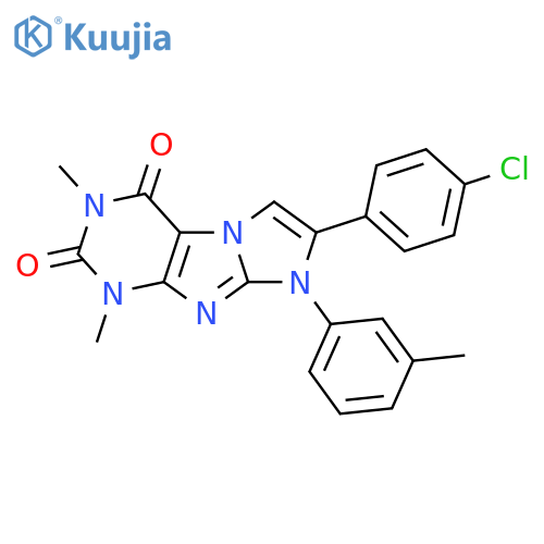 7-(4-chlorophenyl)-1,3-dimethyl-8-(3-methylphenyl)-1H,2H,3H,4H,8H-imidazo1,2-gpurine-2,4-dione structure