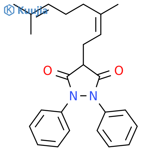 4-[(2Z)-3,7-dimethylocta-2,6-dien-1-yl]-1,2-diphenylpyrazolidine-3,5-dione structure