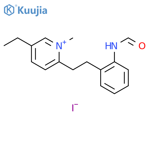 Pyridinium, 5-ethyl-2-[2-[2-(formylamino)phenyl]ethyl]-1-methyl-, iodide structure