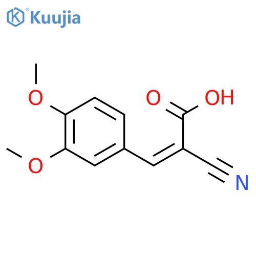 (2E)-2-cyano-3-(3,4-dimethoxyphenyl)prop-2-enoic acid structure