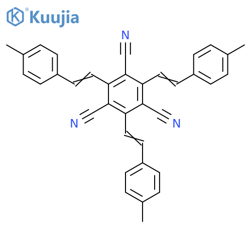 1,3,5-Benzenetricarbonitrile, 2,4,6-tris[2-(4-methylphenyl)ethenyl]- structure