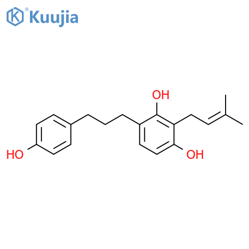1,3-Benzenediol, 4-[3-(4-hydroxyphenyl)propyl]-2-(3-methyl-2-butenyl)- structure