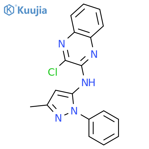 3-chloro-N-(3-methyl-1-phenyl-1H-pyrazol-5-yl)quinoxalin-2-amine structure