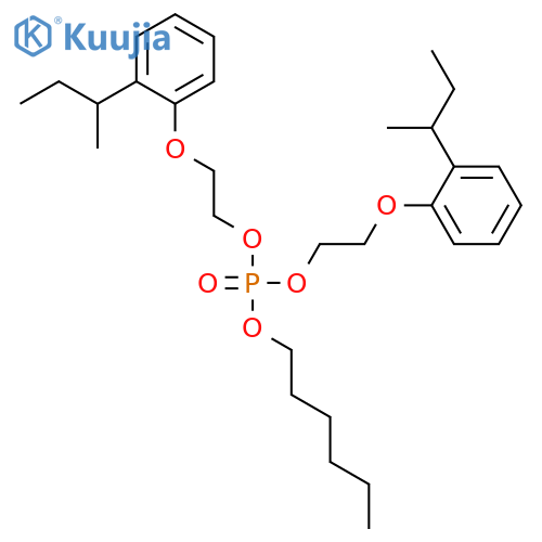 Phosphoric acid, hexyl bis[2-[2-(1-methylpropyl)phenoxy]ethyl] ester structure
