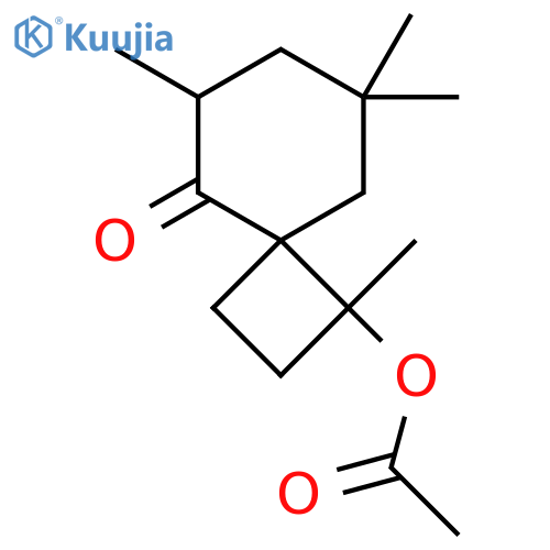 (3,6,6,8-Tetramethyl-9-oxospiro[3.5]nonan-3-yl) acetate structure