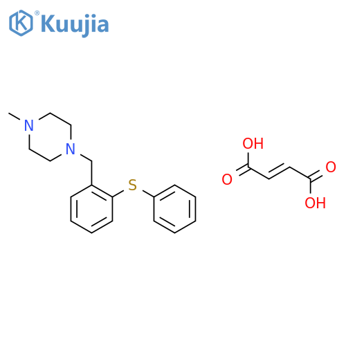 1-methyl-4-[2-(phenylsulfanyl)benzyl]piperazine (2E)-but-2-enedioate structure