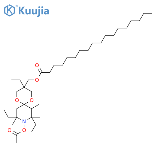 Octadecanoic acid,[9-(acetyloxy)-3,8,10-triethyl-7,8,10-trimethyl-1,5-dioxa-9-azaspiro[5.5]undec-3-yl]methylester structure