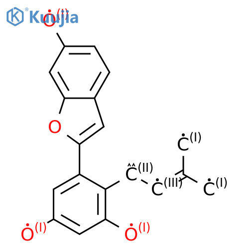 1,3-Benzenediol, 5-(6-hydroxy-2-benzofuranyl)-4-(3-methyl-2-butenyl)- structure