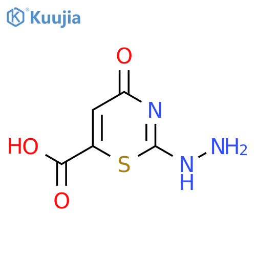 4H-1,3-Thiazine-6-carboxylicacid, 2-hydrazinyl-4-oxo- structure