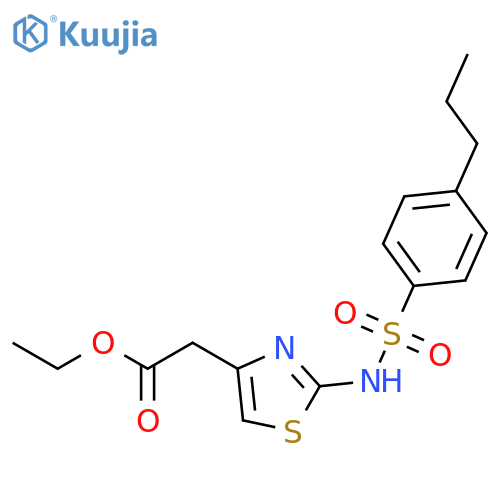 4-Thiazoleacetic acid, 2-[[(4-propylphenyl)sulfonyl]amino]-, ethyl ester structure