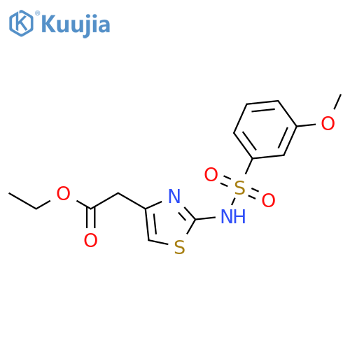 4-Thiazoleacetic acid, 2-[[(3-methoxyphenyl)sulfonyl]amino]-, ethyl ester structure