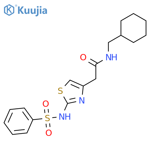 2-(2-benzenesulfonamido-1,3-thiazol-4-yl)-N-(cyclohexylmethyl)acetamide structure