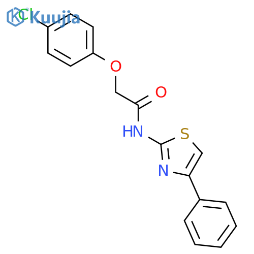 2-(4-chlorophenoxy)-N-(4-phenyl-1,3-thiazol-2-yl)acetamide structure