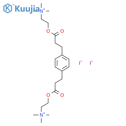 2,2'-{benzene-1,4-diylbis[(1-oxopropane-3,1-diyl)oxy]}bis(N,N,N-trimethylethanaminium) diiodide structure