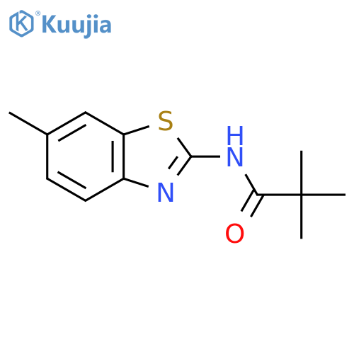 2,2-dimethyl-N-(2E)-6-methyl-2,3-dihydro-1,3-benzothiazol-2-ylidenepropanamide structure