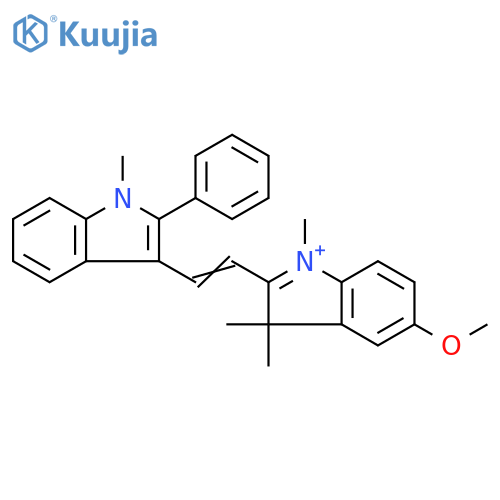 3H-Indolium,5-methoxy-1,3,3-trimethyl-2-[2-(1-methyl-2-phenyl-1H-indol-3-yl)ethenyl]- structure