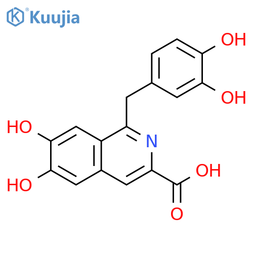 3-Isoquinolinecarboxylic acid,1-[(3,4-dihydroxyphenyl)methyl]-6,7-dihydroxy- structure