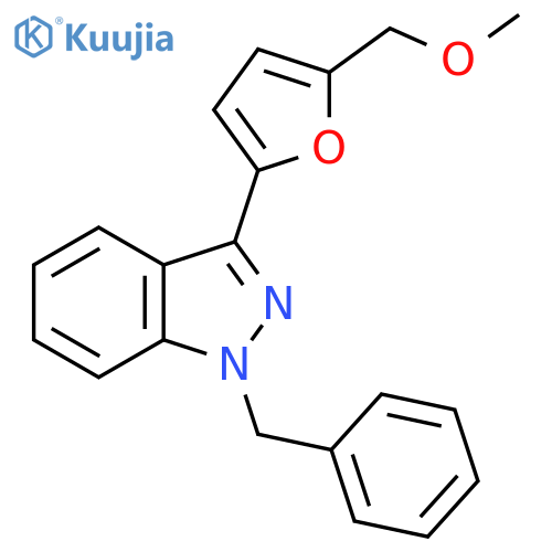 1H-Indazole, 3-[5-(methoxymethyl)-2-furanyl]-1-(phenylmethyl)- structure