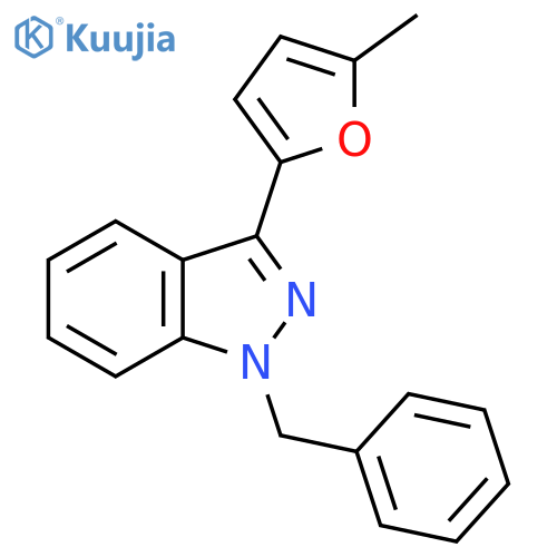 1H-Indazole, 3-(5-methyl-2-furanyl)-1-(phenylmethyl)- structure