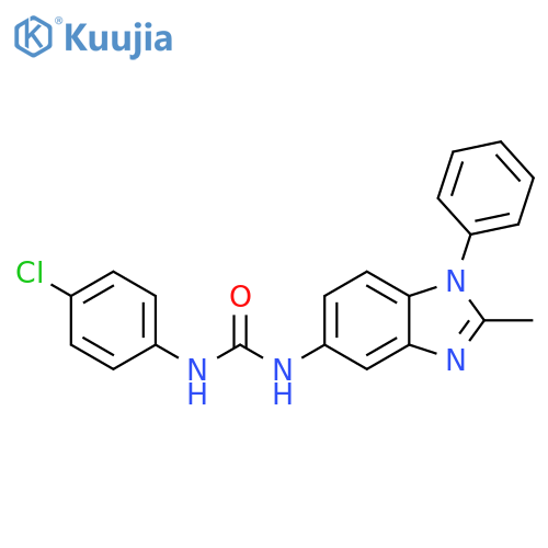 1-(4-chlorophenyl)-3-(2-methyl-1-phenyl-1H-1,3-benzodiazol-5-yl)urea structure