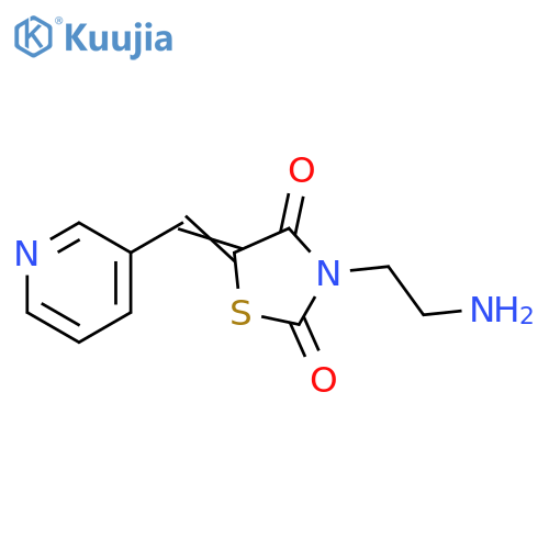 3-(2-aminoethyl)-5-(pyridin-3-yl)methylidene-1,3-thiazolidine-2,4-dione structure