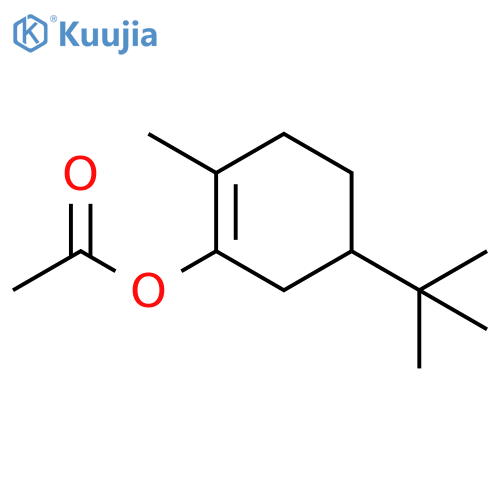 1-Cyclohexen-1-ol, 5-(1,1-dimethylethyl)-2-methyl-, acetate structure