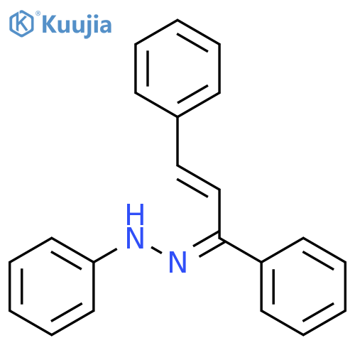 2-Propen-1-one, 1,3-diphenyl-, phenylhydrazone structure