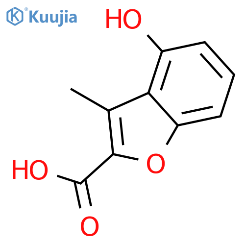 4-hydroxy-3-methyl-1-benzofuran-2-carboxylic acid structure