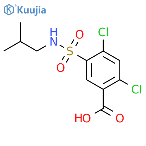 2,4-dichloro-5-(2-methylpropyl)sulfamoylbenzoic acid structure
