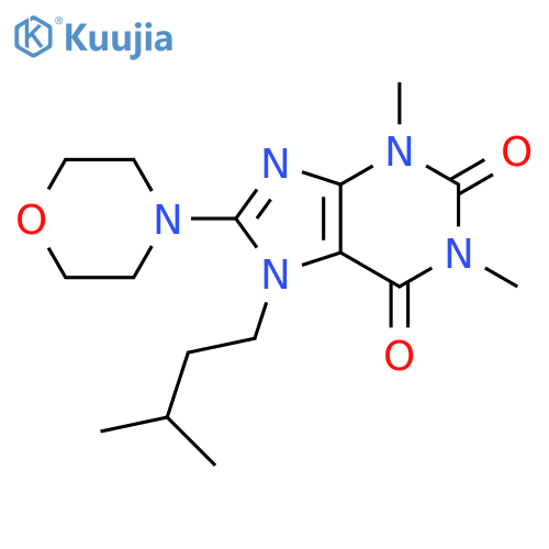 1,3-dimethyl-7-(3-methylbutyl)-8-(morpholin-4-yl)-2,3,6,7-tetrahydro-1H-purine-2,6-dione structure