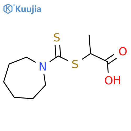 2-((azepane-1-carbonothioyl)thio)propanoic acid structure