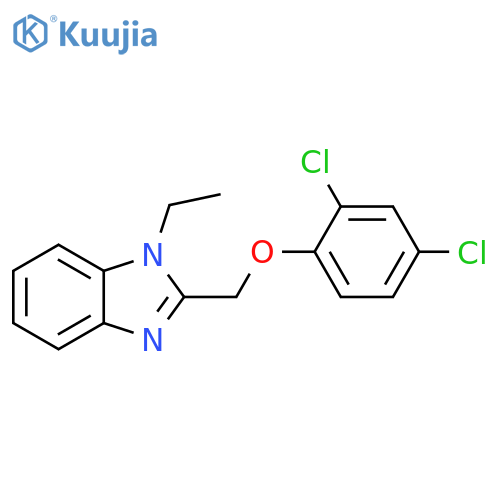 2-(2,4-dichlorophenoxy)methyl-1-ethyl-1H-1,3-benzodiazole structure