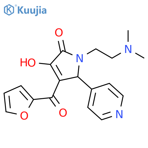 1-2-(dimethylamino)ethyl-4-(furan-2-carbonyl)-3-hydroxy-5-(pyridin-4-yl)-2,5-dihydro-1H-pyrrol-2-one structure