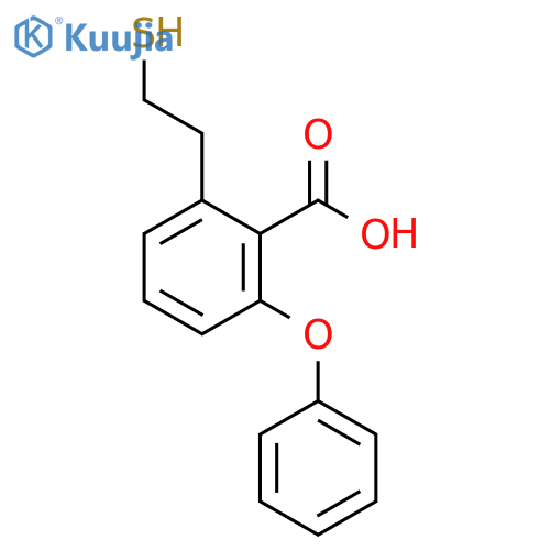 Benzoic acid, 2-(2-mercaptoethyl)-6-phenoxy- structure