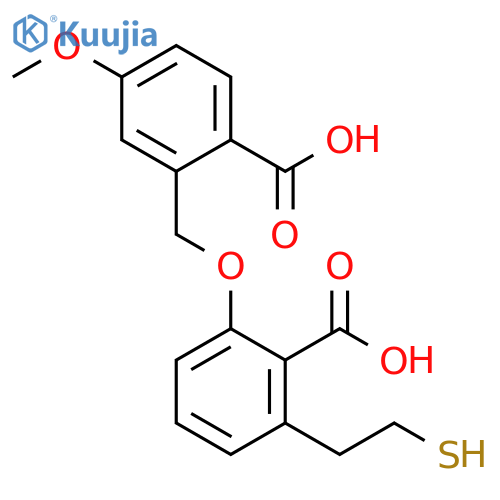 Benzoic acid,2-[[2-carboxy-3-(2-mercaptoethyl)phenoxy]methyl]-4-methoxy- structure