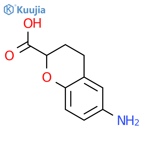 6-amino-3,4-dihydro-2H-1-benzopyran-2-carboxylic acid structure
