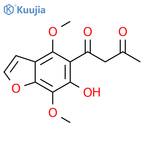 1,3-Butanedione, 1-(6-hydroxy-4,7-dimethoxy-5-benzofuranyl)- structure