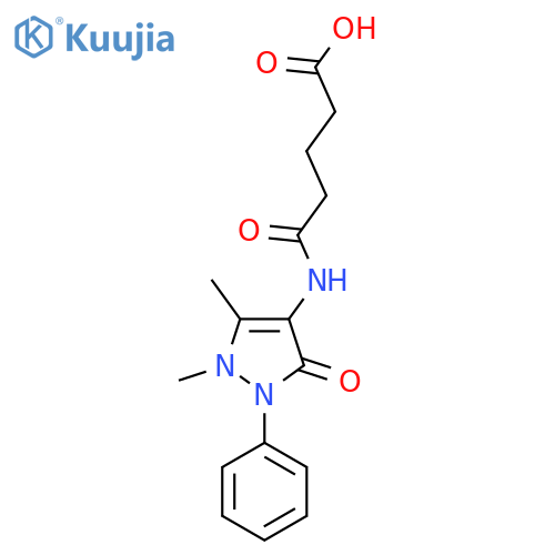 5-[(1,5-dimethyl-3-oxo-2-phenyl-2,3-dihydro-1H-pyrazol-4-yl)amino]-5-oxopentanoic acid structure