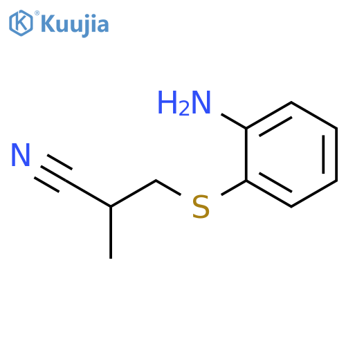3-(2-aminophenyl)sulfanyl-2-methylpropanenitrile structure